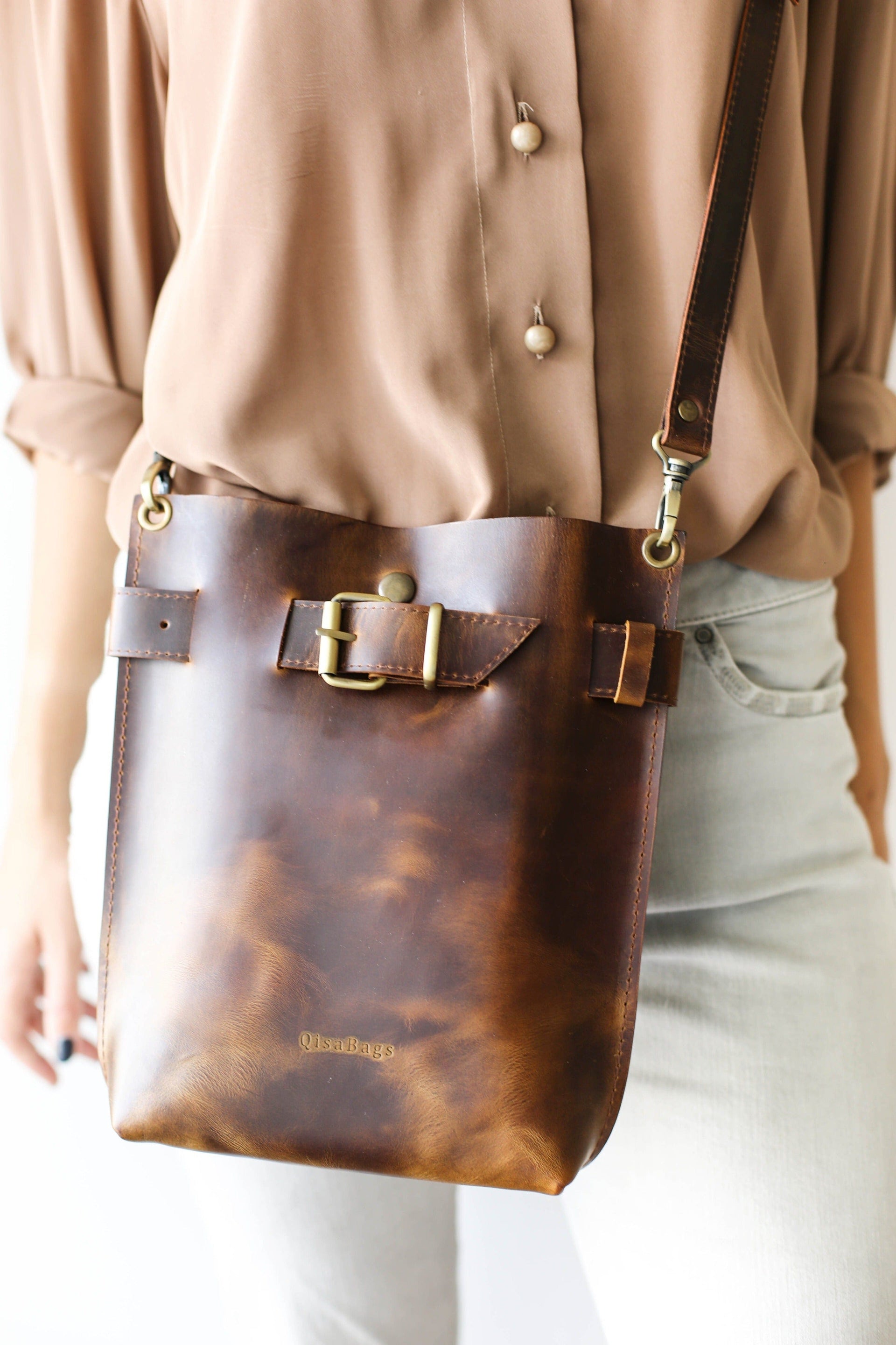 Leather Crossbody bag brown