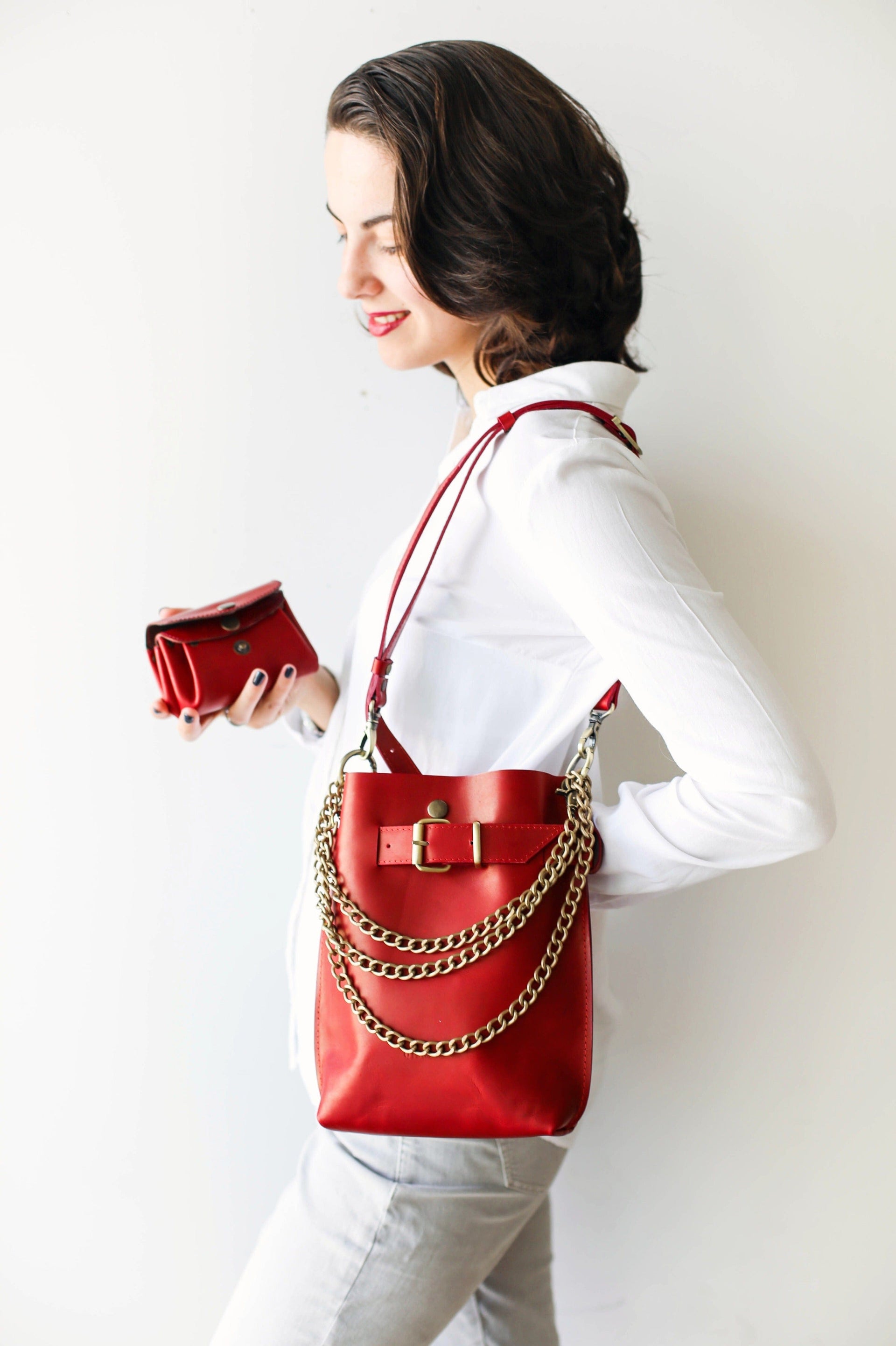 Red Leather Handbag