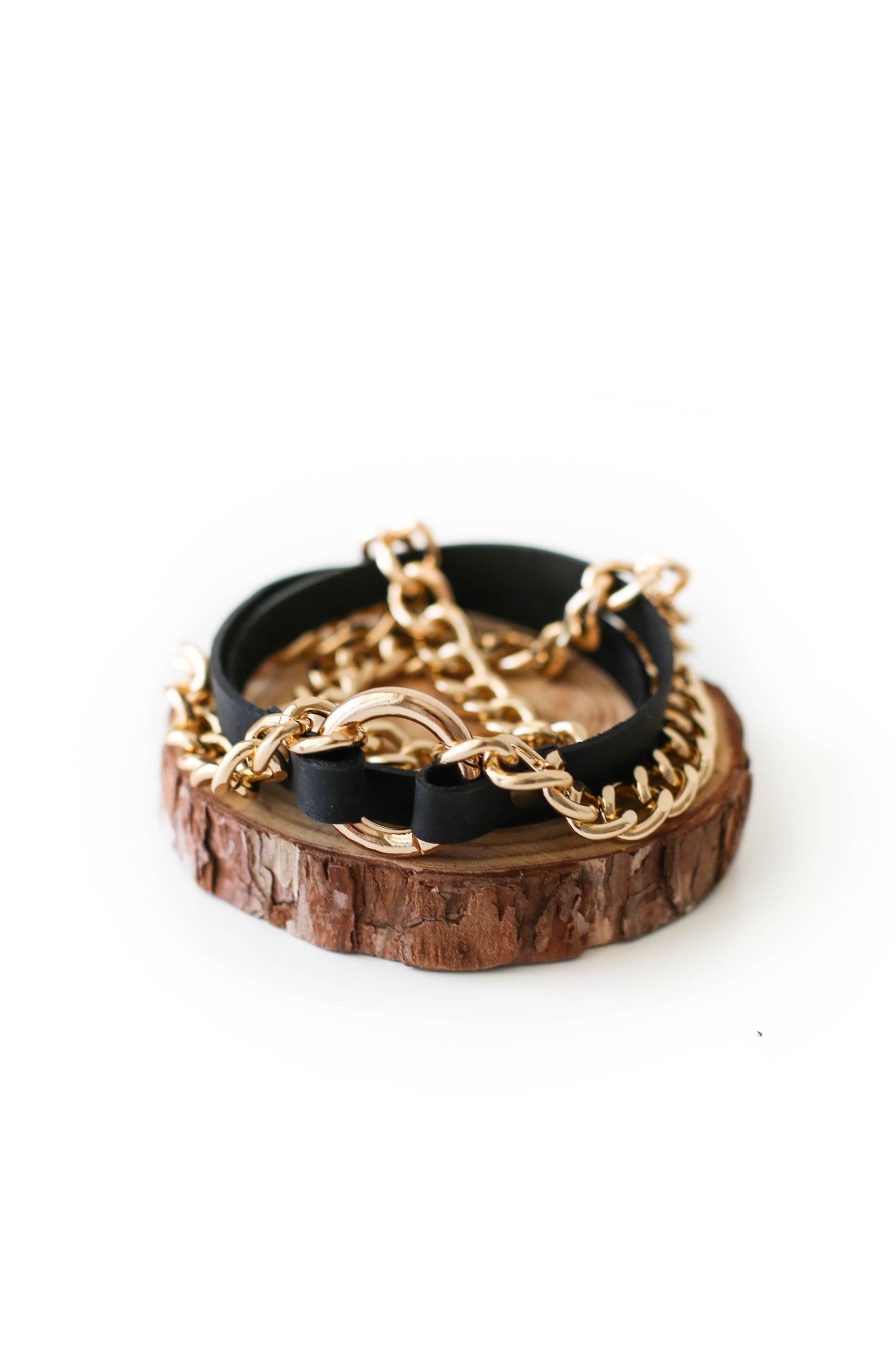 golden leather wrap bracelet