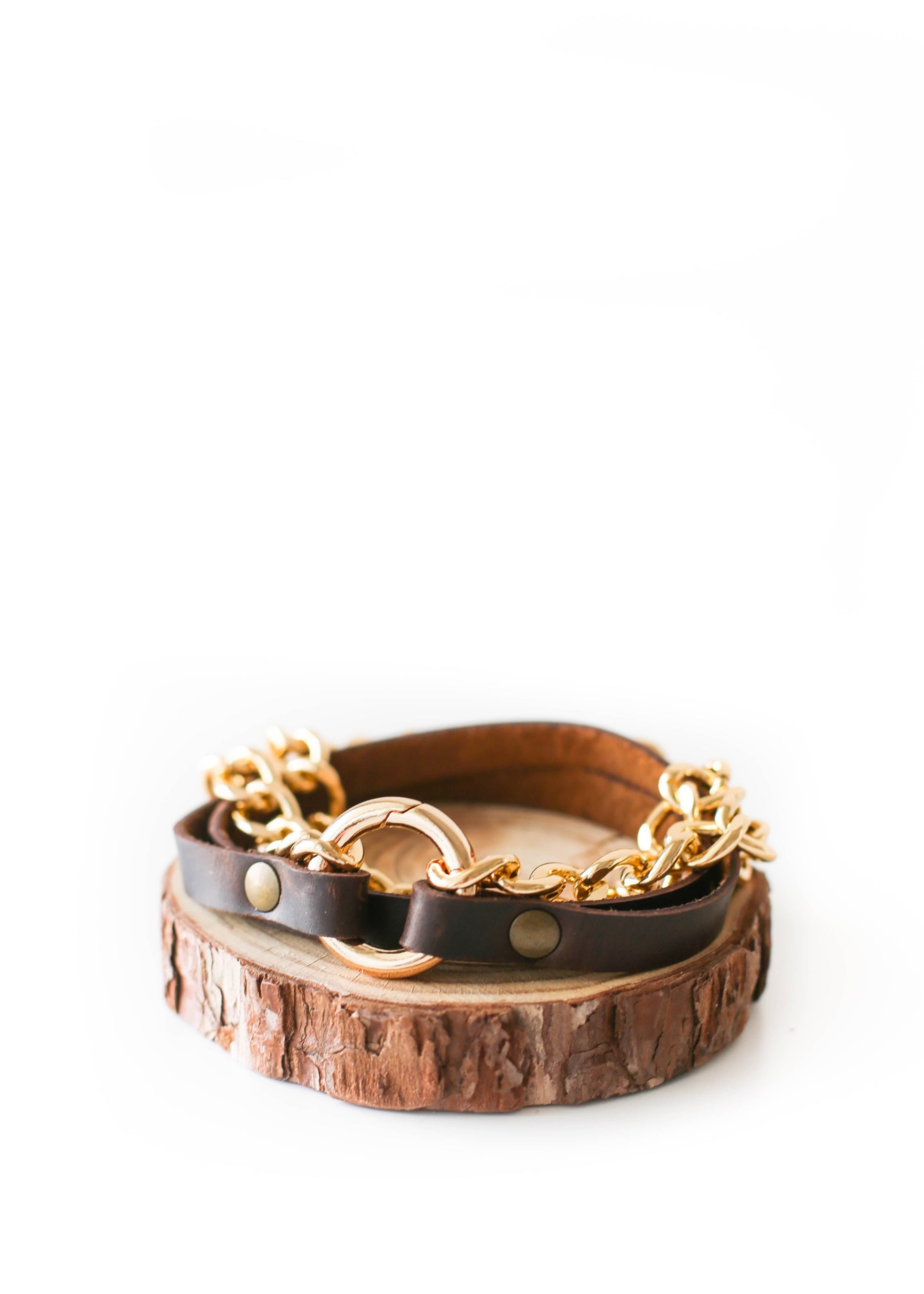 Leather Bracelet with Chain