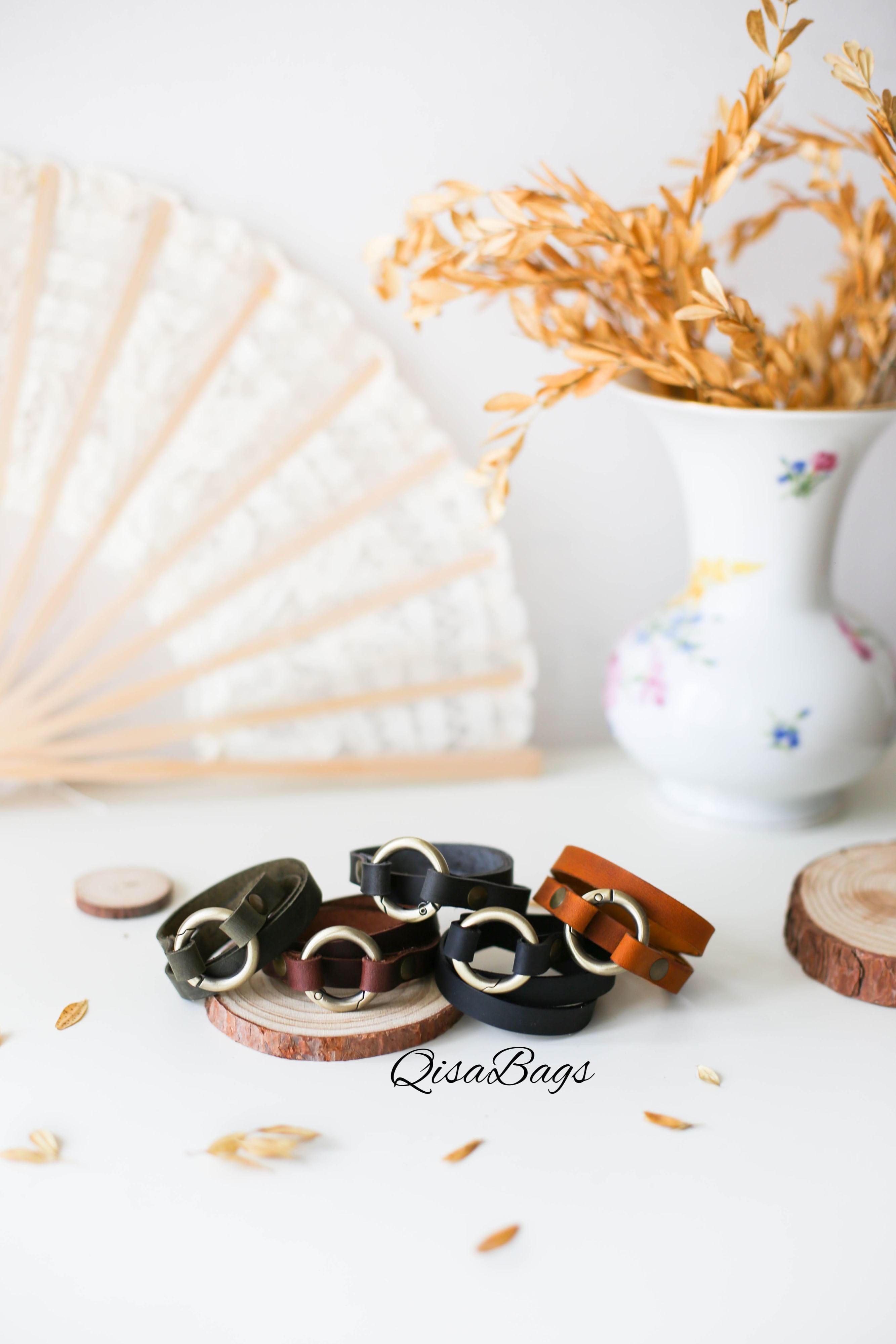 Colorful leather wrap bracelets, O-Ring Bracelets