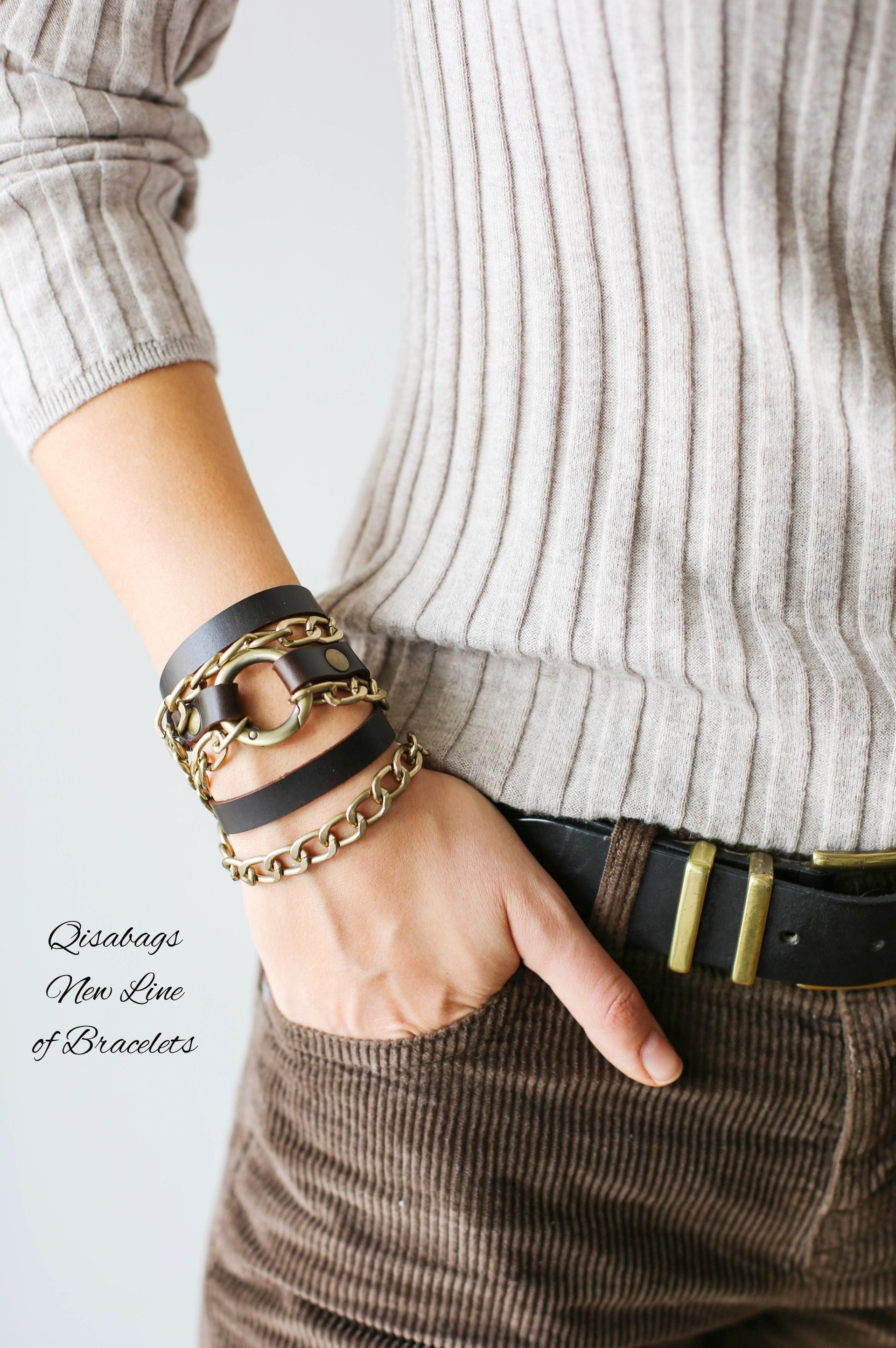 Brown Leather Bracelet for Women