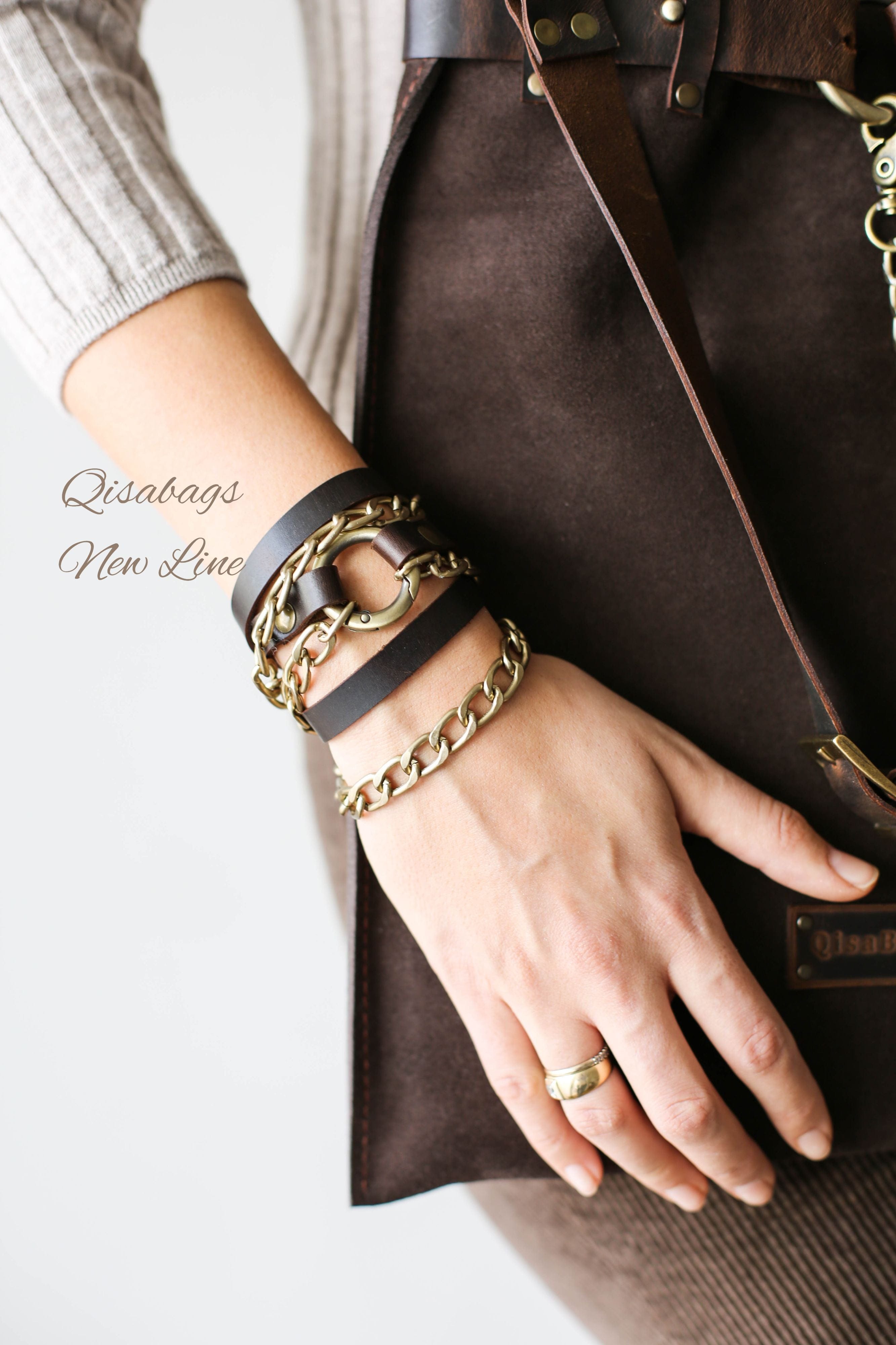 Handmade Brown Leather Bracelet
