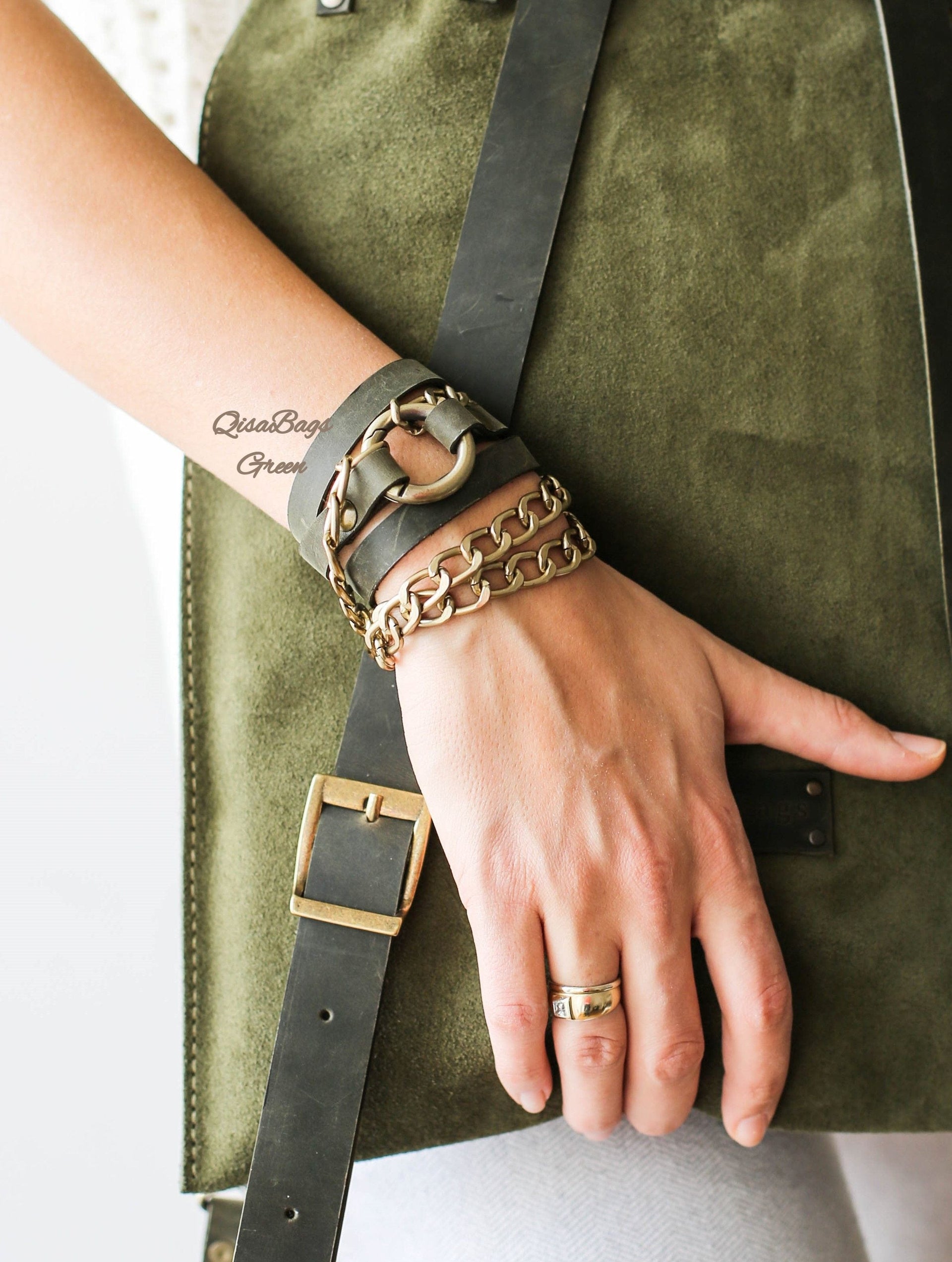 Minimalist leather wrap bracelet