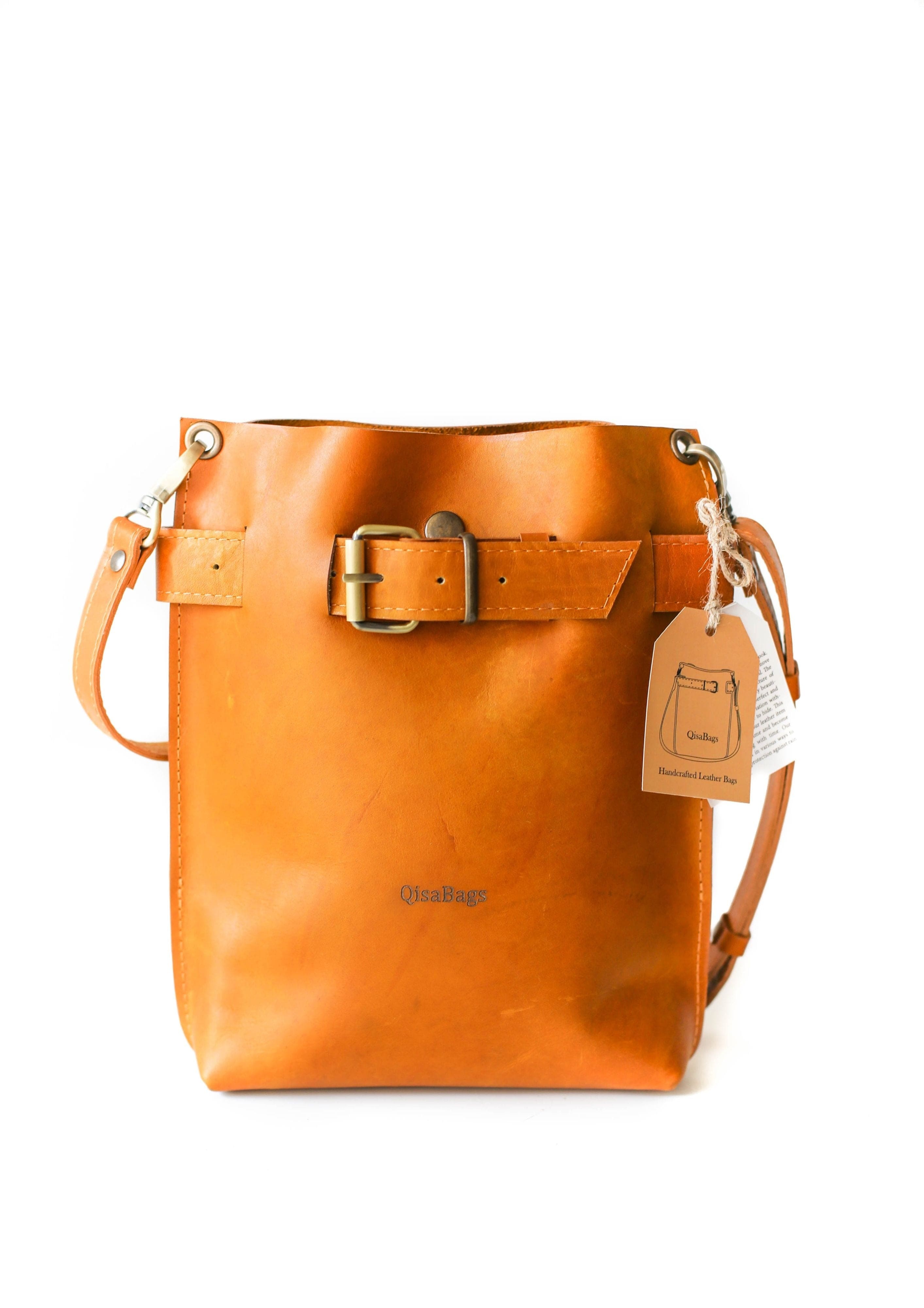 Yellow Leather Bucket Bag