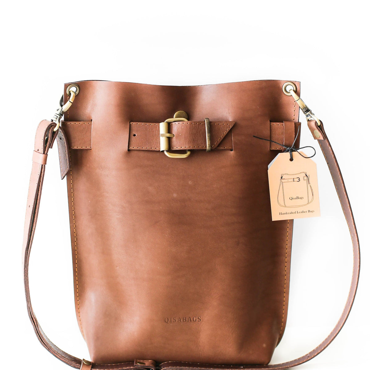 Nude Handmade Leather Backpack - Qisabags display picture 1
