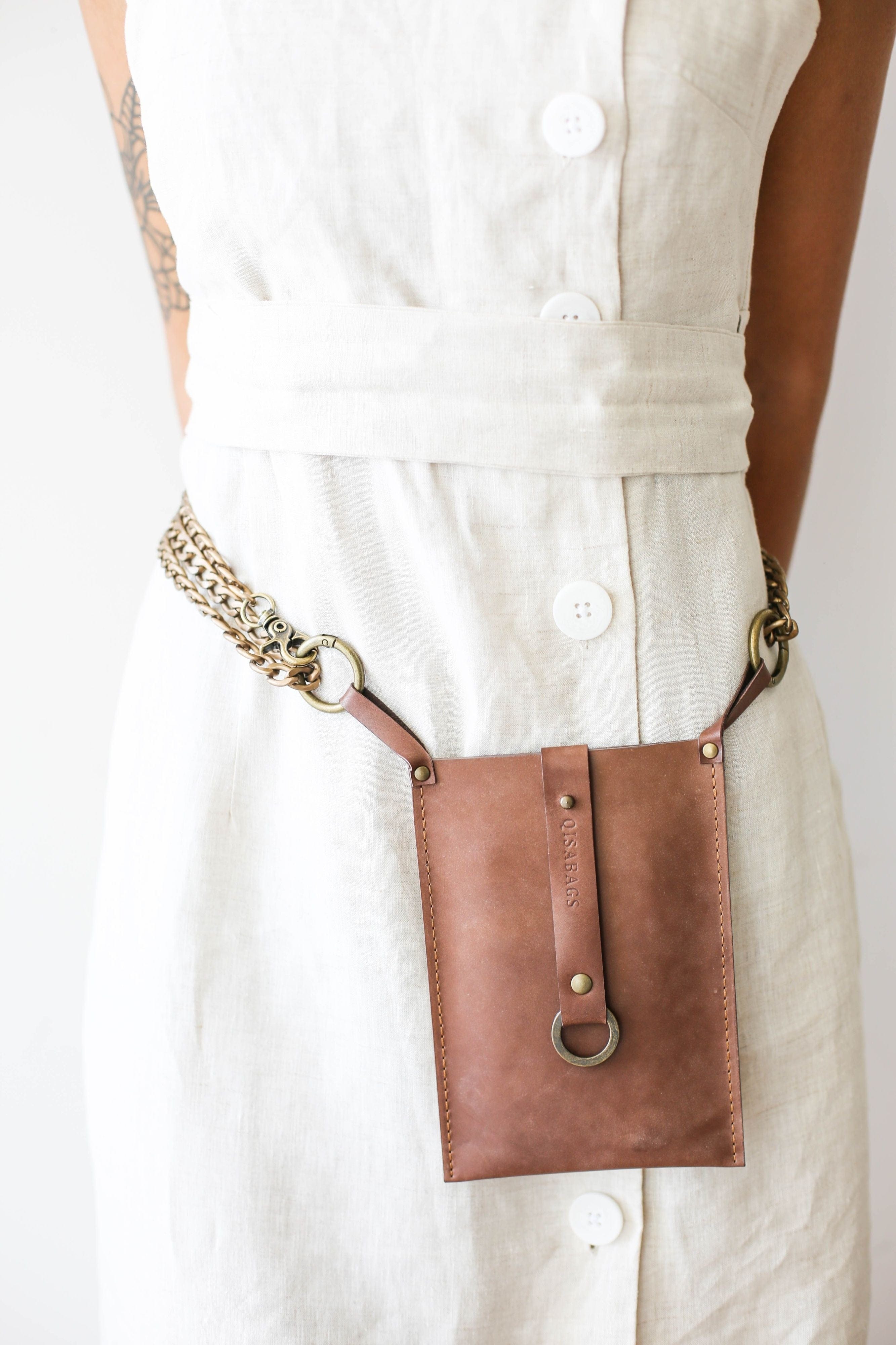 Leather waist bag