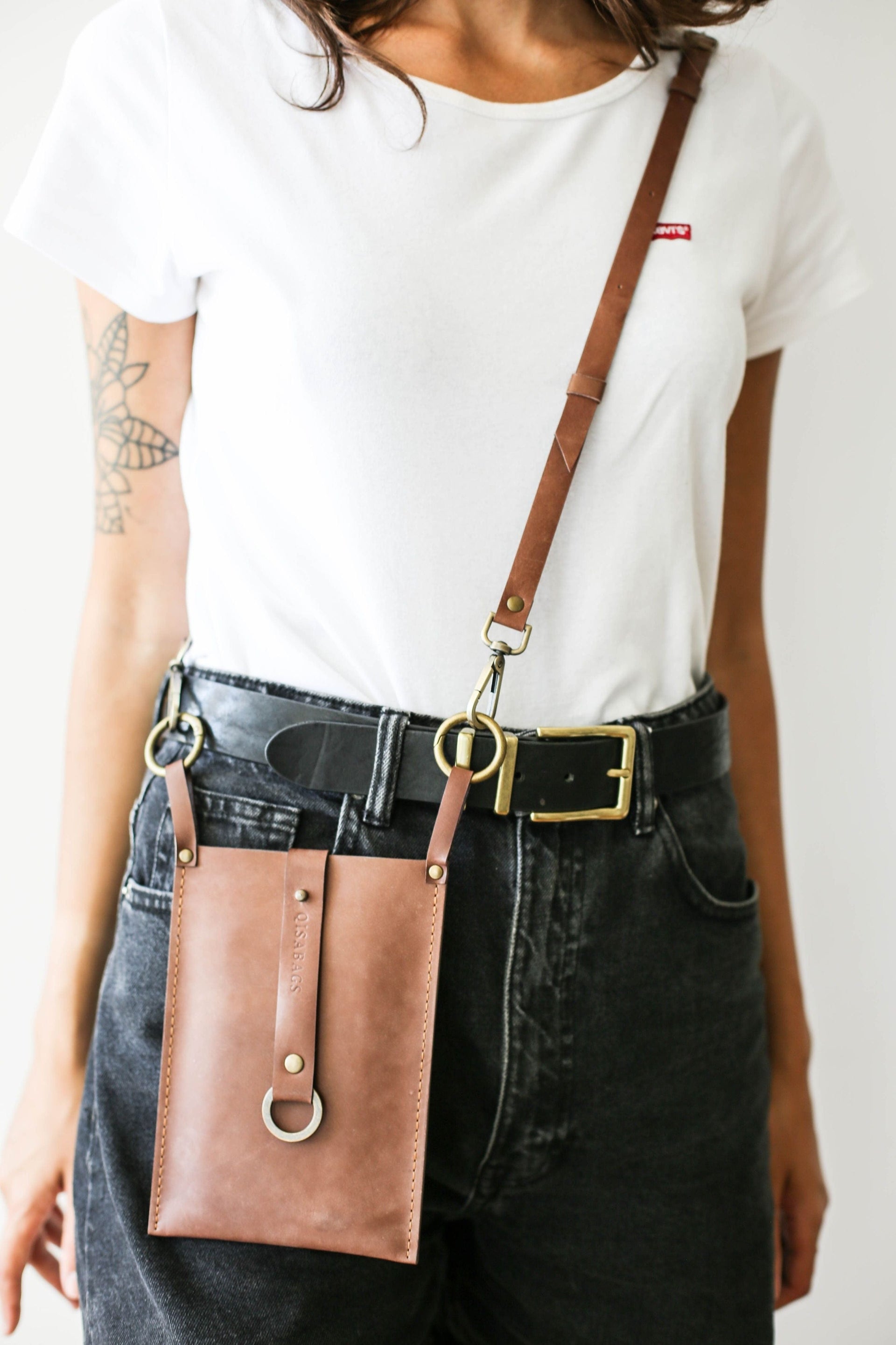 Small leather cross body bag