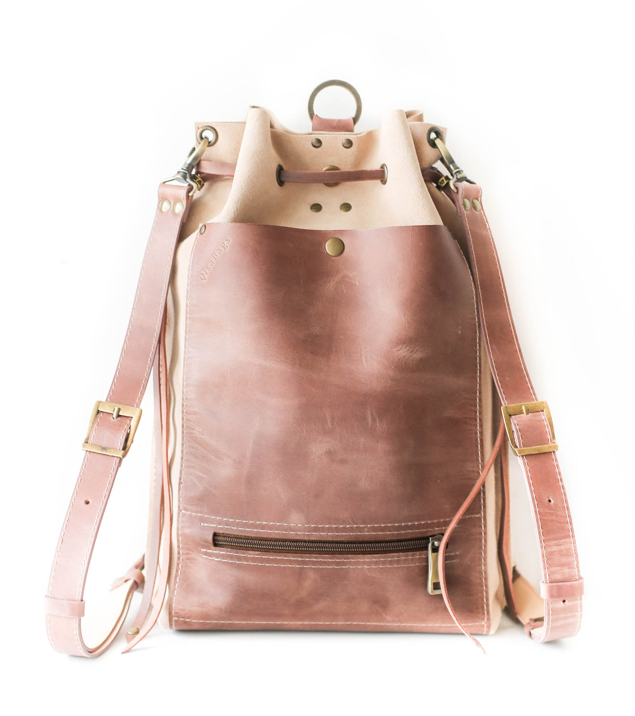 leather drawstring backpack