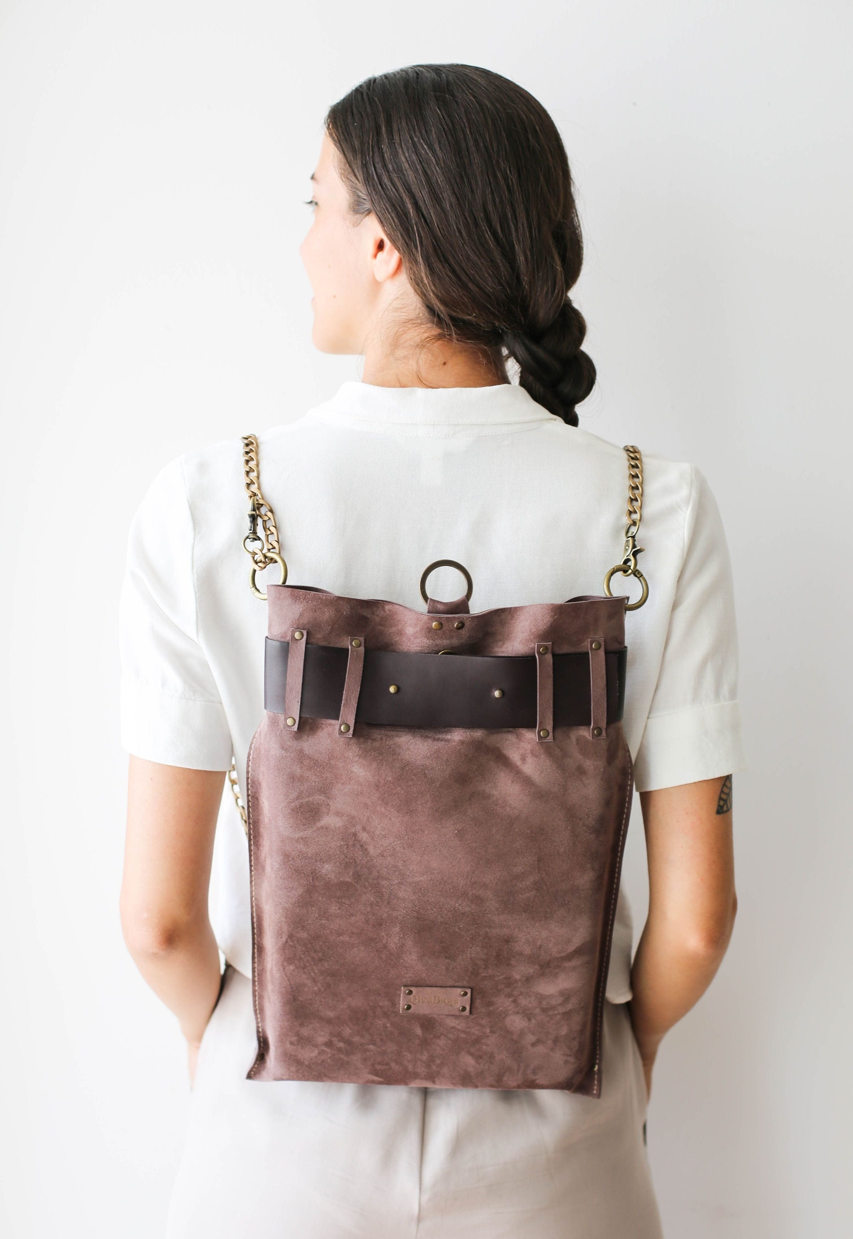 Leather Brown Backpack