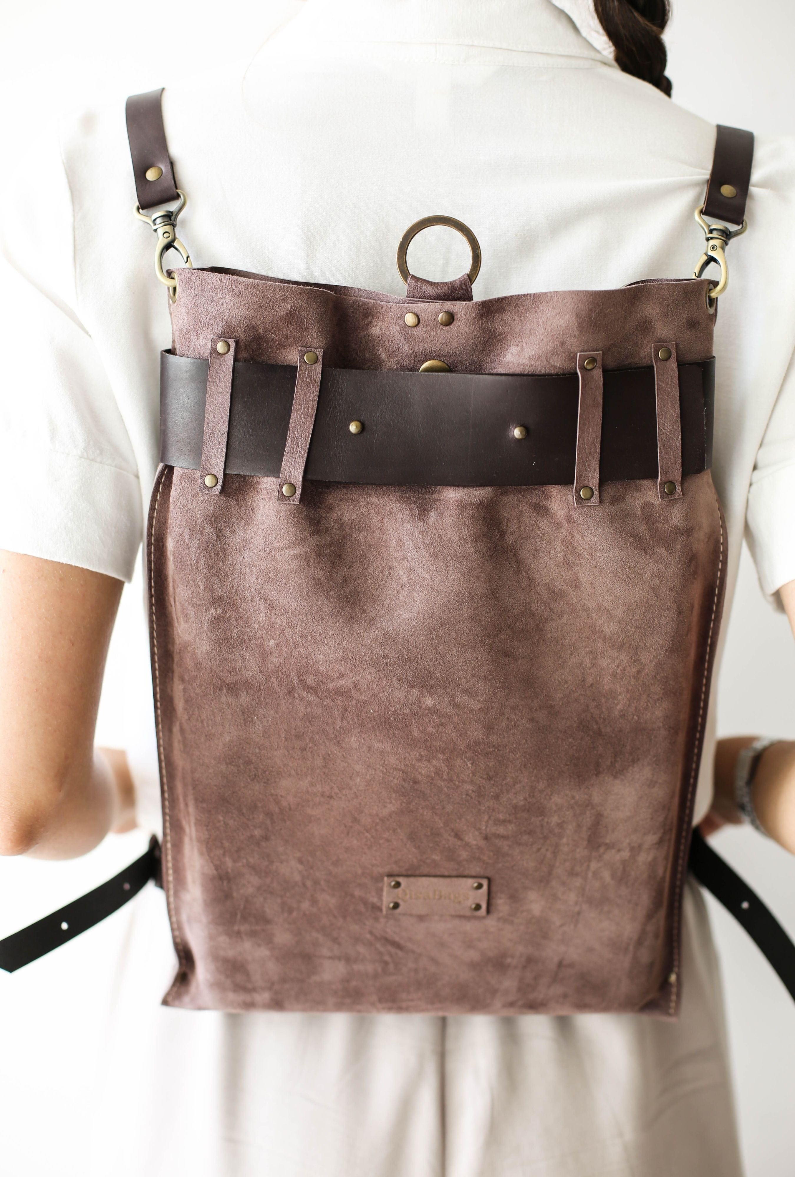 work leather backpack