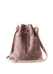 Taupe Leather Pouch Bag