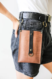 Handmade leather hip bag