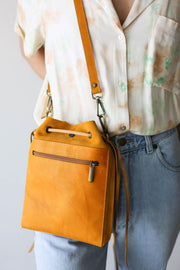 yellow leather shoulder bag 
