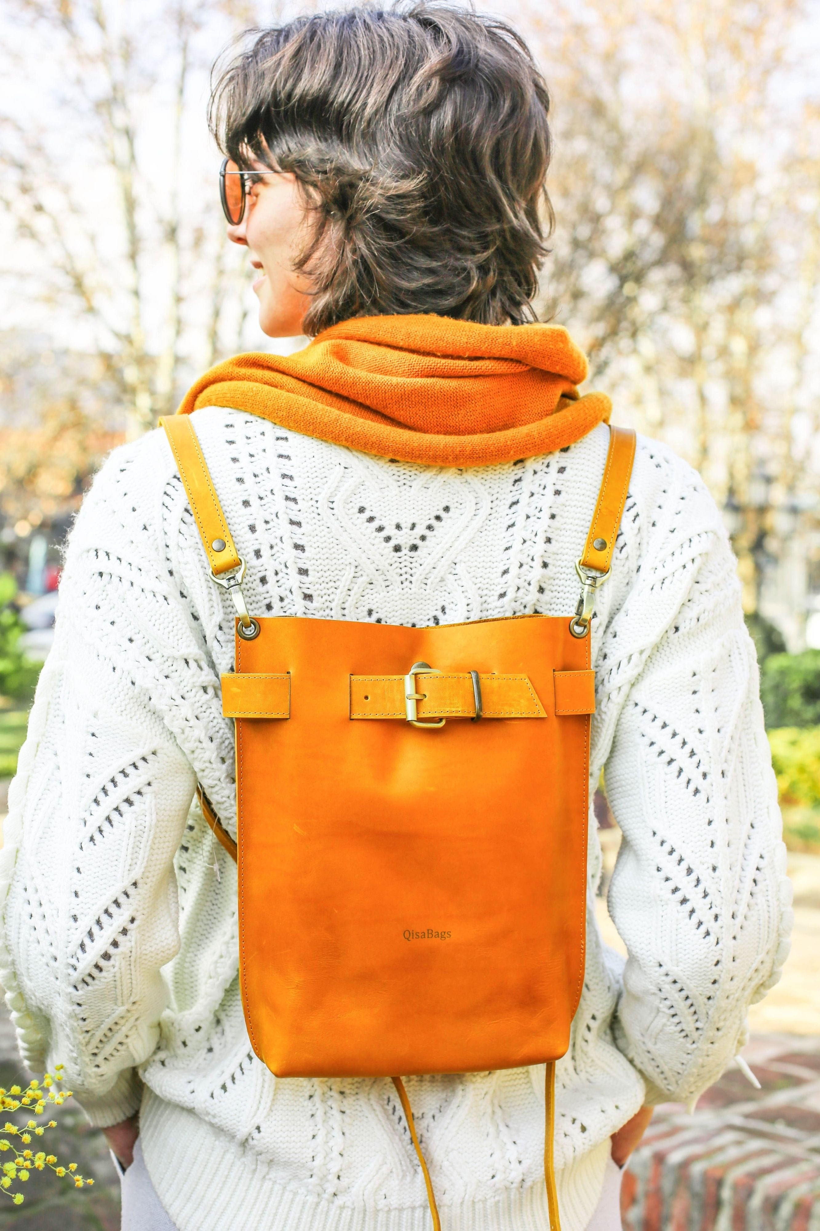 Leather Backpack for Spring