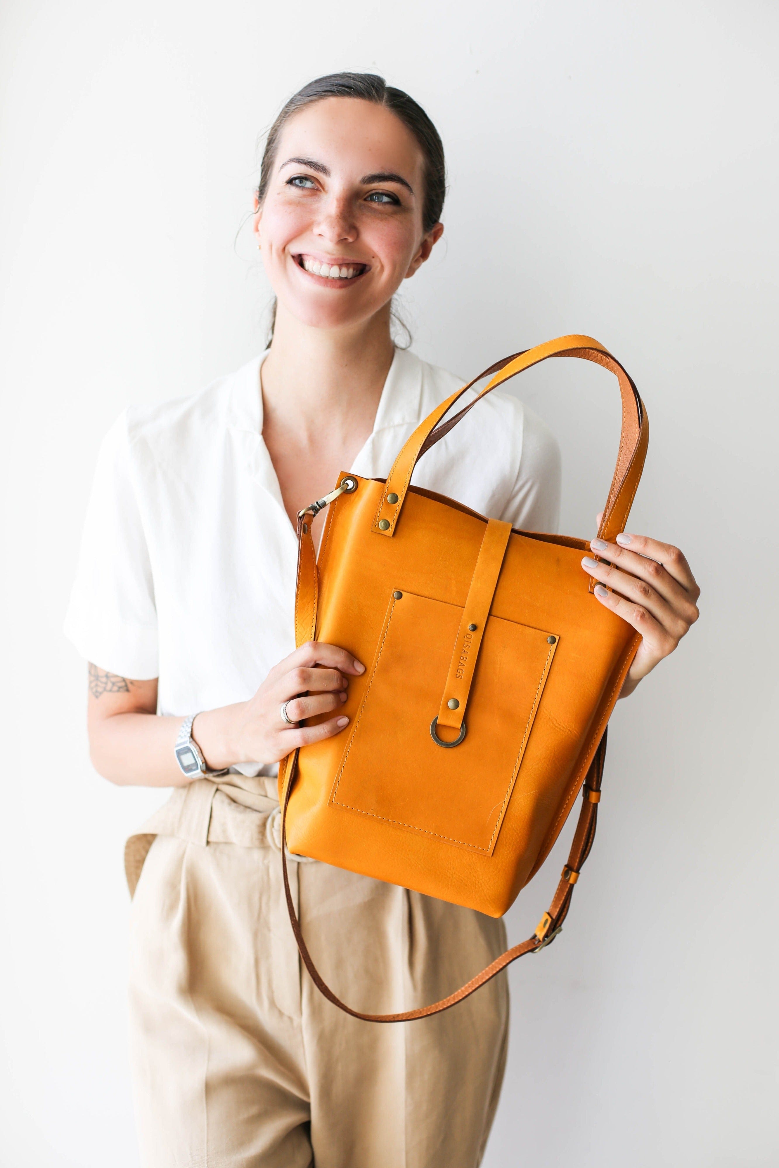 leather tote for work