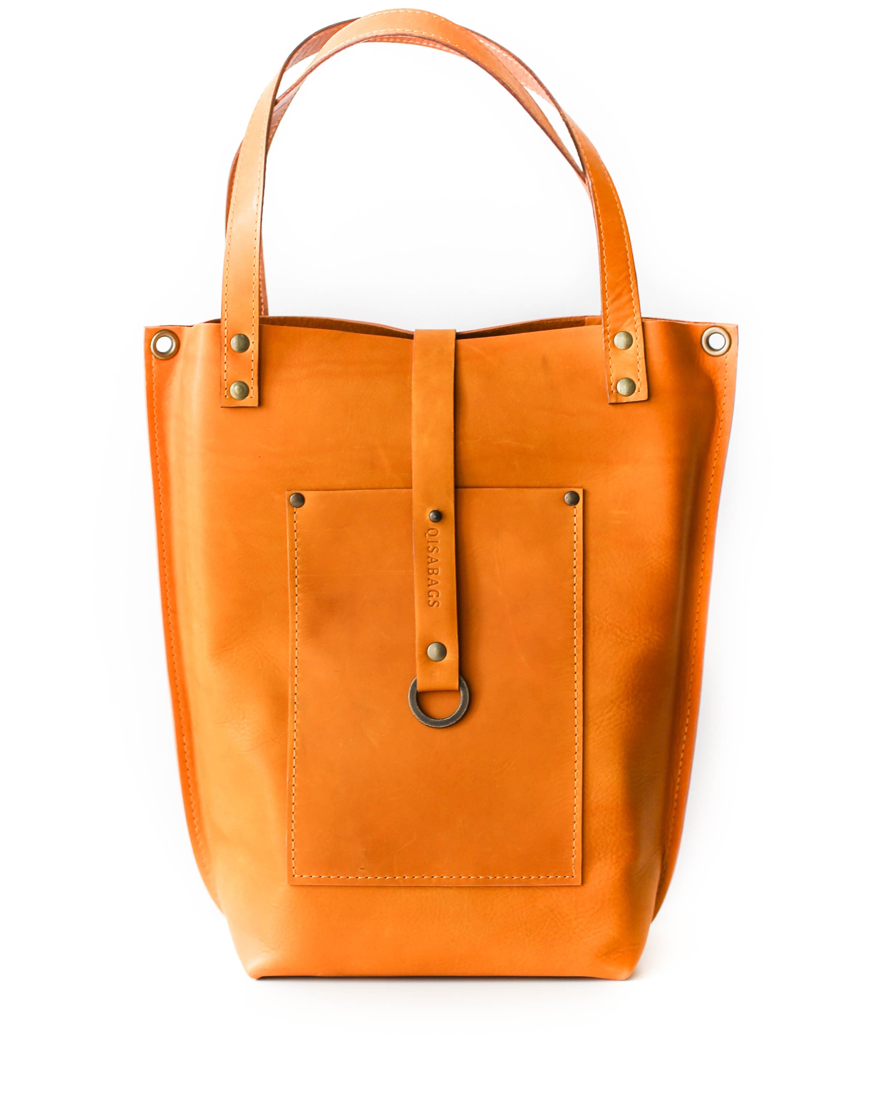 Leather tote bag