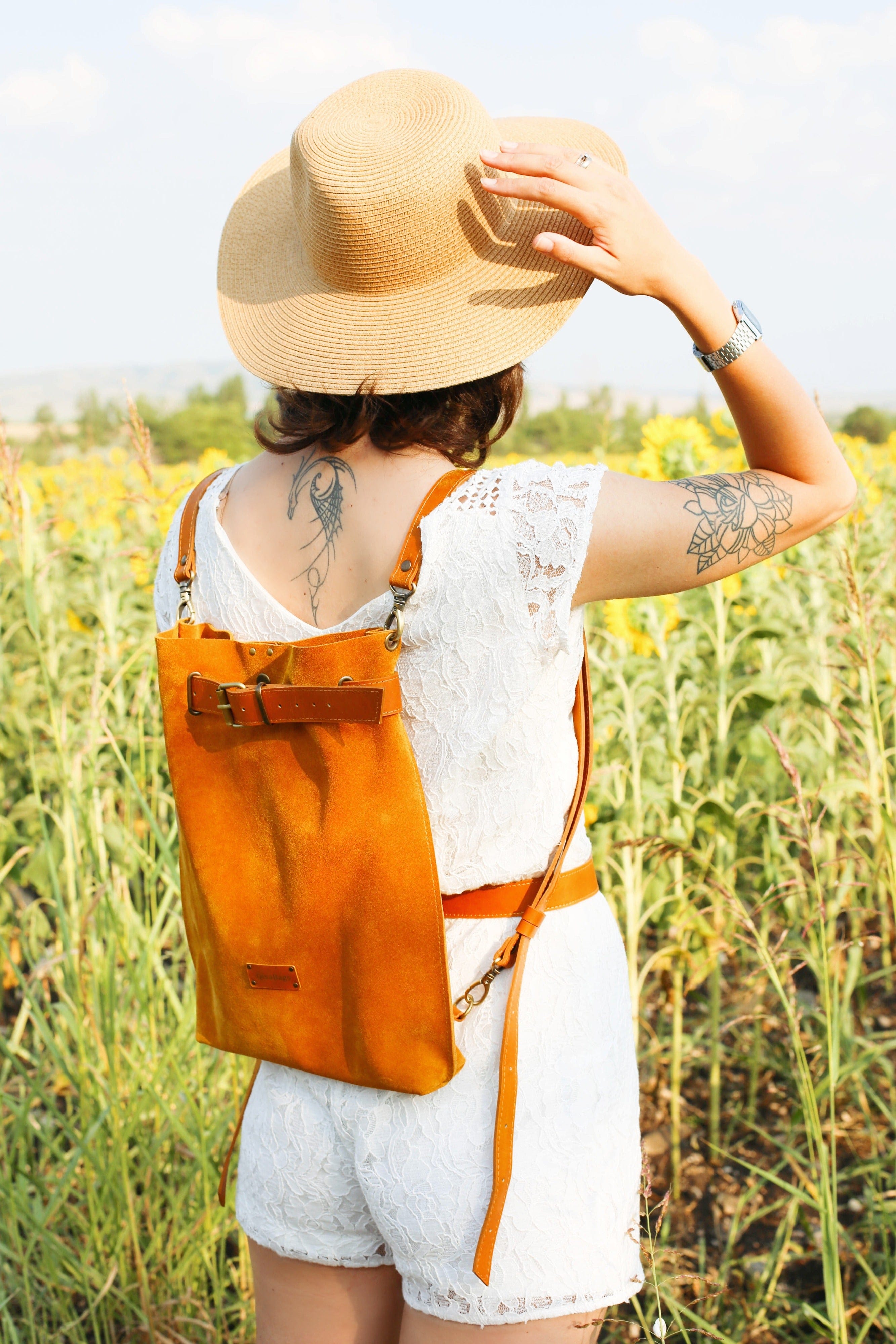 suede backpack